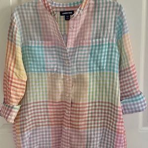 Land’s End Gingham Button Down Shirt